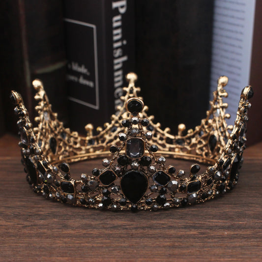 Vintage Crystal Tiara Crown Baroque Diadem Queen King Crown Luxury Head Jewelry Accessories For Women/Men Pageant Prom Headpiece