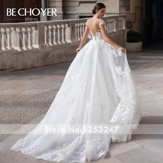 Detachable Train Wedding Dress 2024 BECHOYER K149 Sweetheart Appliques 3D Flowers Mermaid Bride Gown Plus Size Vestido De Noiva