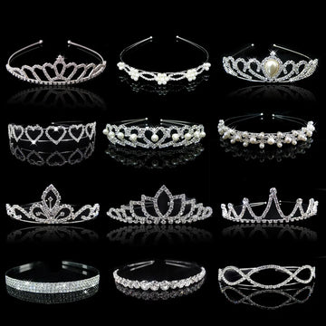 20 Style Kid Cute Princess Tiaras and Crowns Crystal Headband Bridal Crown Wedding Party Accessories Girls Fashion Hair Jewelry