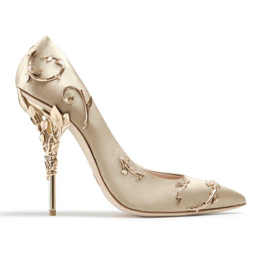 Dijigirls Elegant Silk Women Pumps High Heels Rhinestone Flower Wedding Pumps Brand Design Pointed Toe High Heels Shoes