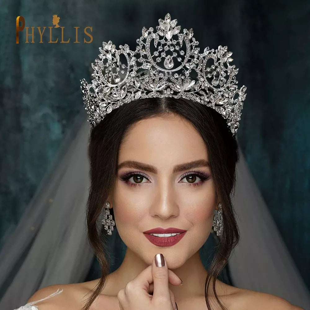 A195 Baroque Wedding Headband Crystal Bridal Crowns and Tiaras Hair Jewelry Accessories Women Rhinestone Headwears Queen Diadems