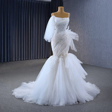 Gorgeous Princess Wedding Dress Organza Mermaid Spaghetti Straps Wedding Dresses 2024 RSM67542 Criss-Cross Vestido Noiva