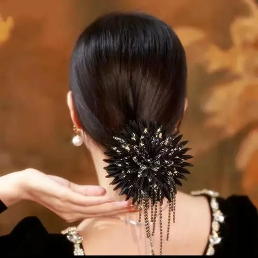 Fashion Hair Accessories Flower Hair Ring  Large Intestine Ring Headdress Women Jewelry Headpiece   Tassel Hair Ring Diademas