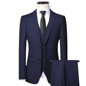 Suit For Men Wedding 3 Pieces 2 Sets Blazers Elegant Jackets Vest Pants Luxury Business Coats 2024 Formal Korean Free Shipping