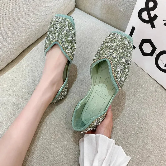 Women Fashion Flat Single Shoes Feamle Autumn Pointed Toe Shoes Flat Loafers Soft Sole Ladies Plus Size 35-43 Zapatos De Mujer