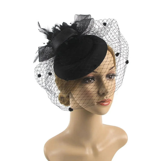 2024 New Fascinators Hat Women's Pillbox Hats and headgear for weddings Headband Tea Party Hair Clip Mesh Veil Headwear For Lady