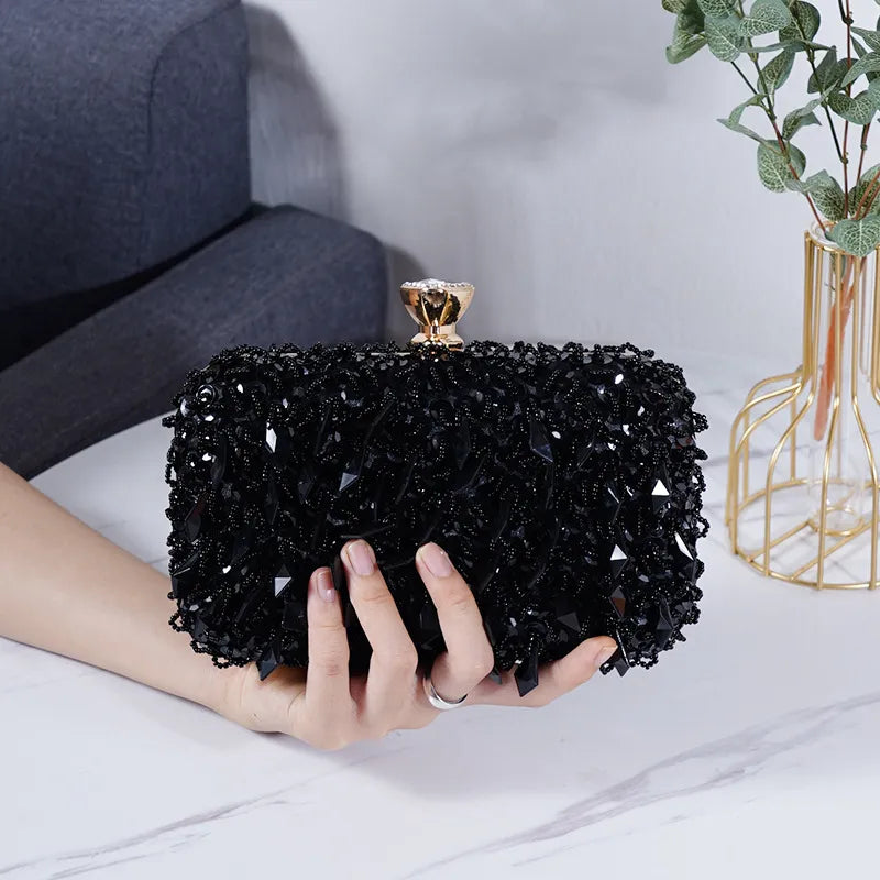 New Women's Evening Bags Fashion Luxury Sequin Beaded Banquet Handbags Clutches Ladies Chain Small Shoulder Bag Purses