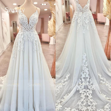 Simplicity Wedding Dress Organza Satin With Embroidery Lace Ball Gown A-Line Full Sleeve O-Neck Bride Dress Vestido De Novia But