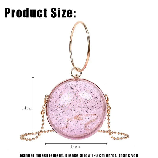 New Acrylic Transparent Spherical Clutch Pack Luxury Brand Women Messenger Bag Evening Handbag Chain Shoulder Bags