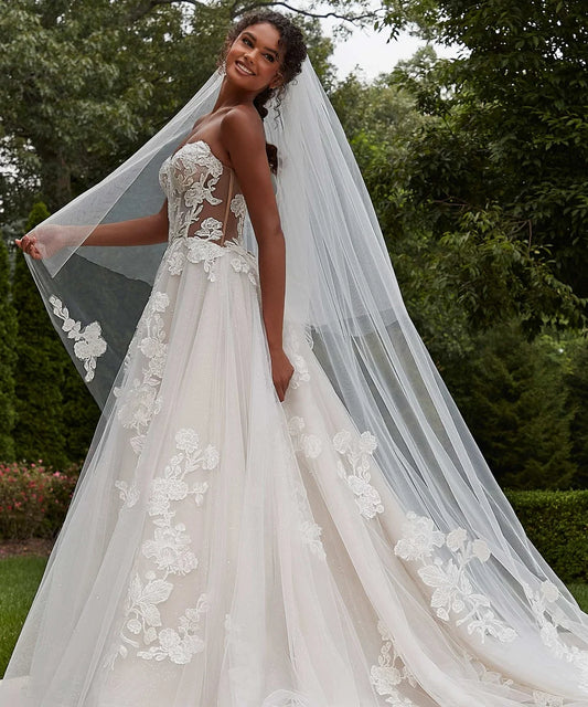 Bohemia A Line Wedding Dress 2024 Pouf Long Sleeve Lace Appliques Bridal Gown Beaded Bride Dress Vestido De Novia YAW89