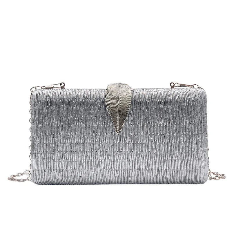 Clutch bag women luxury silver gold black clutch purse with leaf hasp ladies hand bags wedding party dinner purses and handbag
