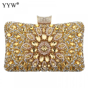 YYW Rhinestone Clutch Bag Gold Moon Evening Party Bags Women'S Shoulder Bags Diamonds Wedding Bridal Sac A Main Luxury  Purse
