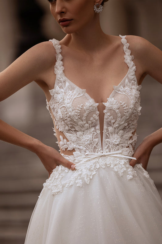 Abito da sposa bianco di lusso