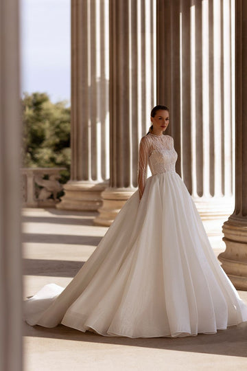 Vestido de novia blanco de lujo colección nueva