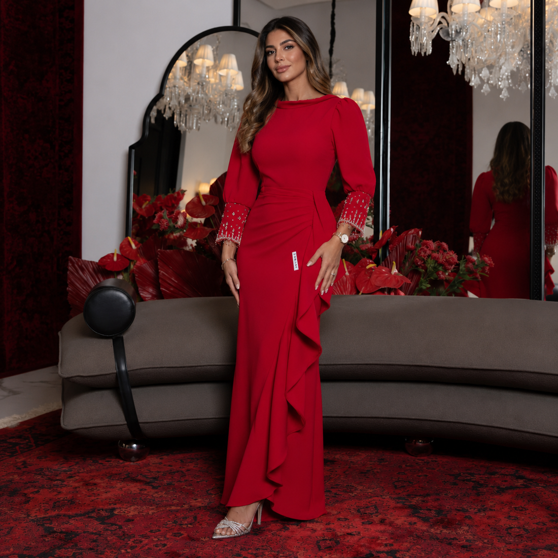 Evening Dress - O-Neck - front view