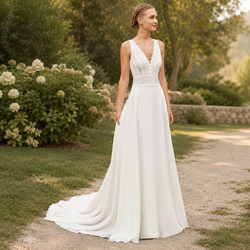 New Summer Wedding Dresses Beach 2026 Bridal Gowns Boho Lace Bride Dress Sleeveless Wedding Gowns V Neckline Back Out Customized