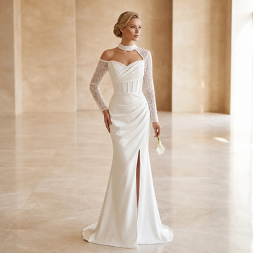 Charming Off-the-shoulder Evening Dress Gowns for Banquet Trumpet Long Dress Wedding Party Dress Glitter