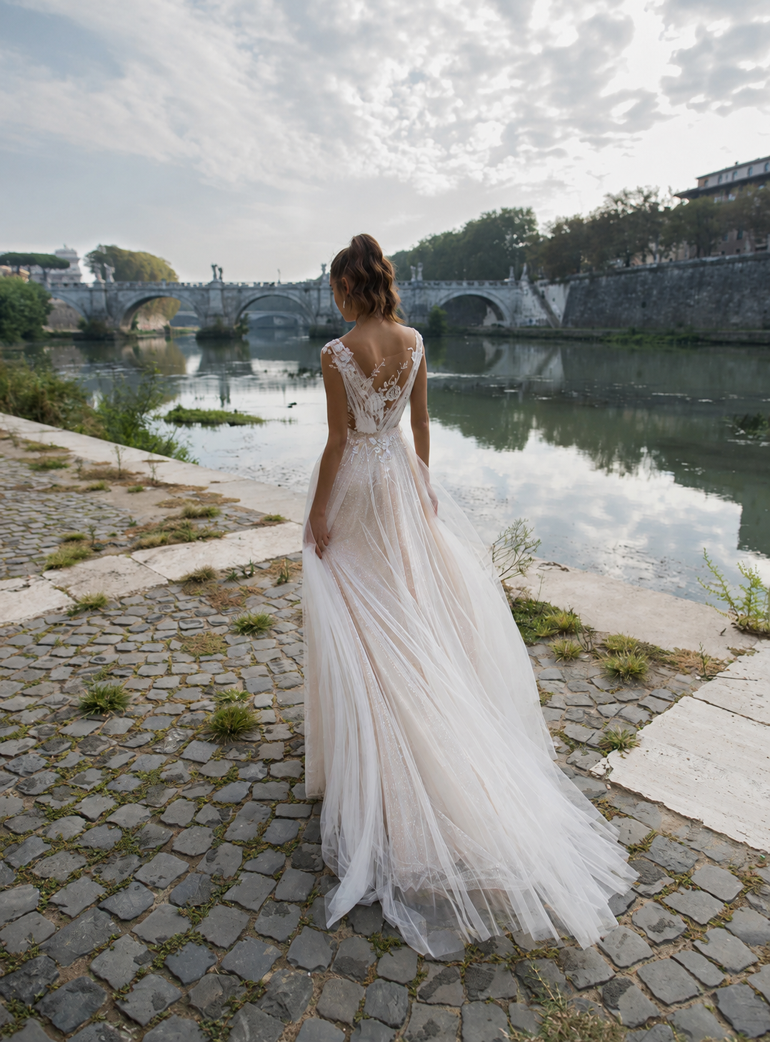 Beach Wedding Dresses A Line Tulle V Neck Cap Sleeves Floor Length Open Back Vestido De Noiva Bridal Wedding Gown Plus Size