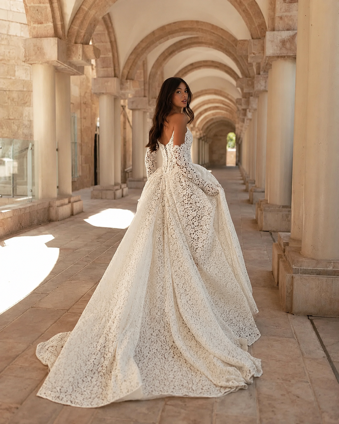 Wedding Dress - Strapless - Lace - front view