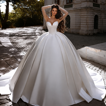 Elegant Women's Bridal Gowns With Satin Pleats Sexy Off The Shoulder Princess A-Line Wedding Dresses Formal Party Without Gloves