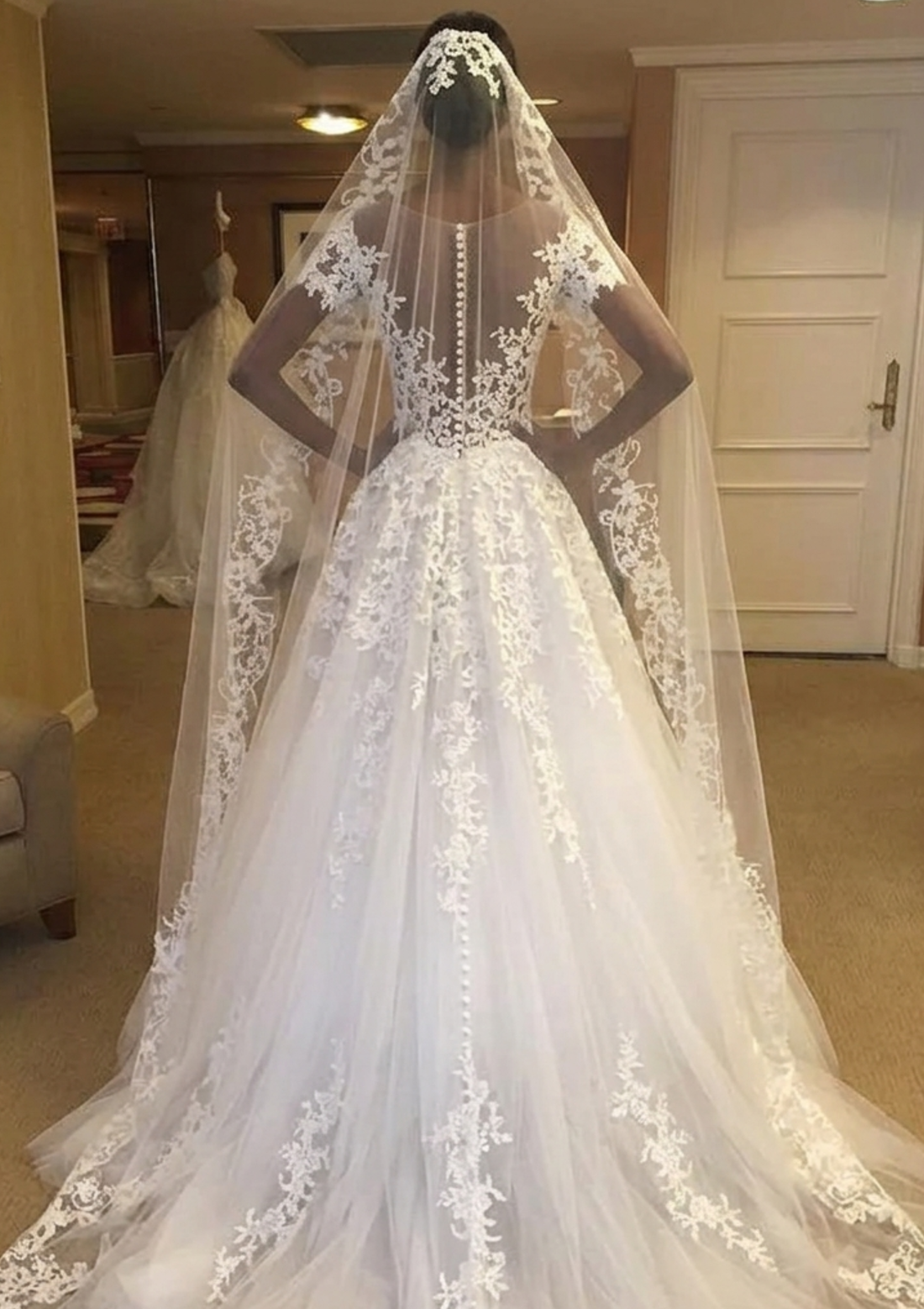 Vintage African Lace Wedding Dresses vestido de noiva Black Girls Women A Line Sheer Wedding Gowns Custom Made Bride Dress