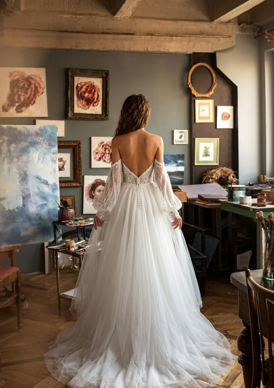Lace Appliqued Sexy Country Wedding Dresses Sweetheart Long Sleeves Elegant Beach Boho Vintage Wedding Dresses Bridal Gowns