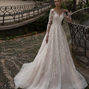 A-Line Wedding Dress - Sweetheart - Lace - front view
