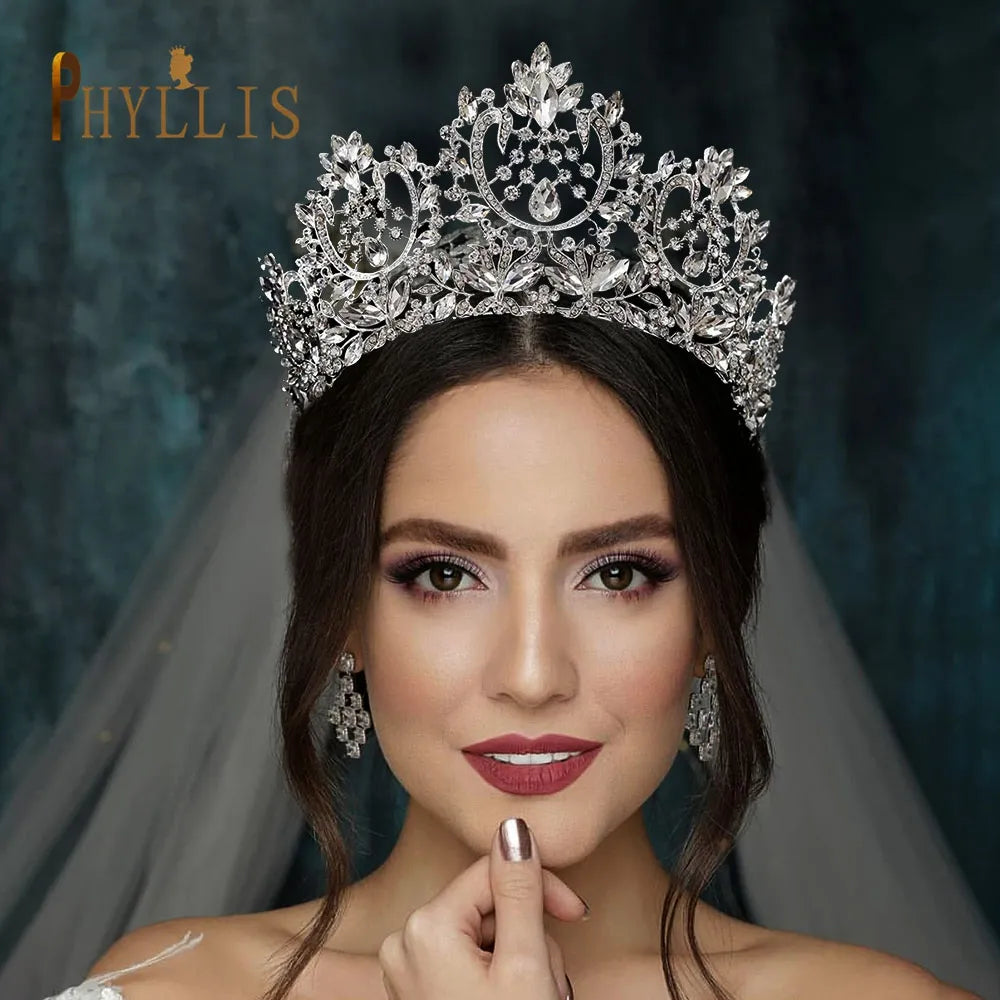A195 Luxury Wedding Crown for Bride Tiaras Rhinestone Hair Jewelry Gifts Crystal Hair Accessories Women Headband Bridal Headwear
