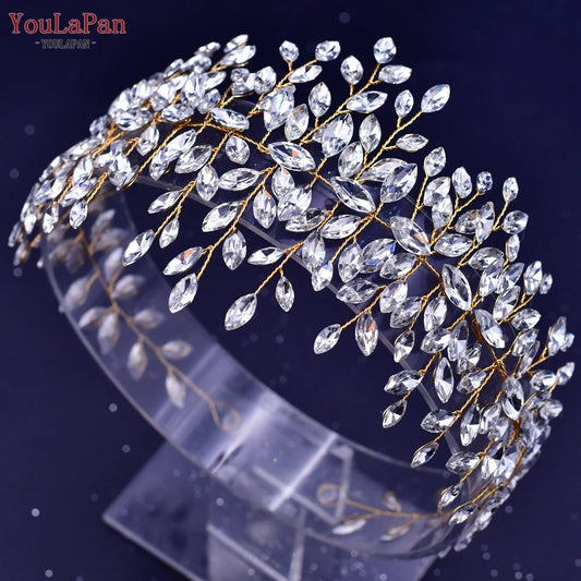 Youlapan Handmade Crystal Rhinestones Silver Golden Wedding Headband Headpiece Juwelen Hoofdband Wedding Haar Sieraden HP237