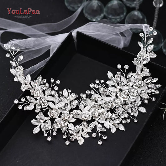 Youlapan HP349 Wedding Head Sieraden Regoedtoon Bridal Hairband Handgemaakte bloemhaaraccessoires voor vrouwelijke tiara's en hoofdtooien
