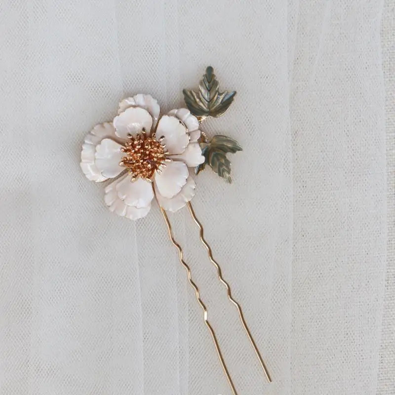 Gold Color Headpieces Flower Leaf Hair Combs Pins Clips Bridesmaids Brides Hairpins For Women Wedding Accessories Bridal Jewelry