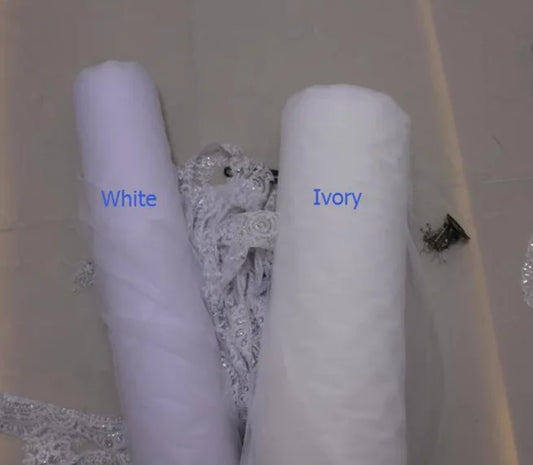 Ivory White Bridal Two Layers 3M/4M/5Meter Long Mantilla Veil Cathedral Wedding Veils Lace Edge Wedding Veil Accesorios