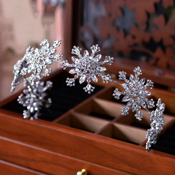 Bridal Hair Jewelry Snow Flower Headband Hairband For Brides Women Crystal Rhinestones Headpieces Headwear Wedding Accessories