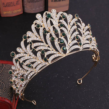 Luxury Wedding Crown Diadem Hair Accessories Bridal Tiaras Rhinestone Leaf Hairbands Party Girls Shiny Charm Noiva Hair Jewelry