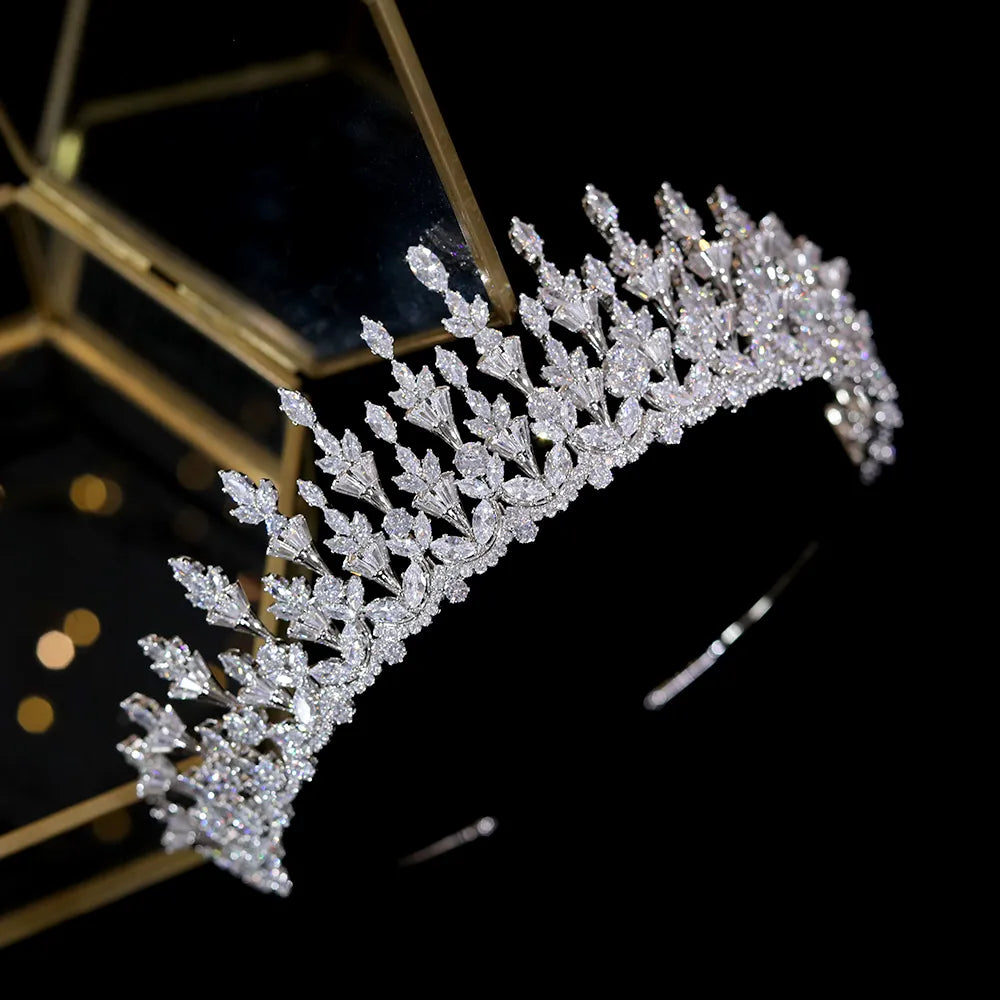 Luxury Bride Tiara Wedding Crowns for Women's Crystal Hair Accessori unici Floral Elements Kо jewelirry zircone