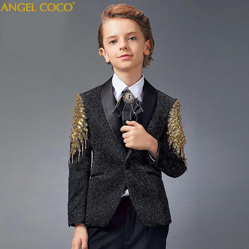 Terno para meninos vestidos para meninos fantasia de crianças terno de casamento para meninos vestido de noite bebê terno de menino roupas adolescentes meninos blazer