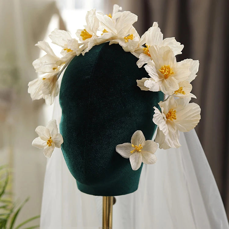 Bridal Hair Jewelry Flower Headbands Hairbands Handmade Headpieces Headwear For Brides Girl Headdress Brides Wedding Accessories