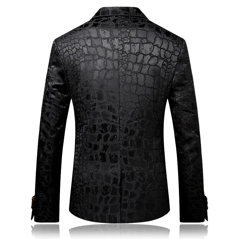 Luxury Jacquard Suit Men Business Banquet Wedding Party Groom Swallowtail Dress Men's Slim Fit Blazers Pants Large Size 6XL