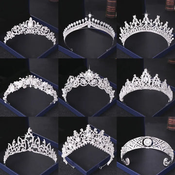Кришталевий страз весільний корона сріблястий колір нареченої Тіараса та коронні аксесуари для волосся Жінки Весільна весільна Весільниця