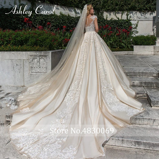 Elegant Wedding Dresses For Women 2024 Sweetheart Beaded Appliques Button Princess Wedding Gown Vestidos De Novia