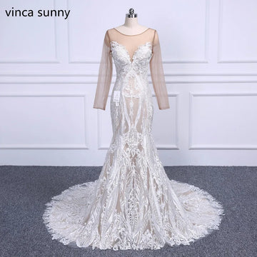Customized Vintage Long sleeve Mermaid Wedding Dress Lace African Wedding Gowns For Bridal Marriage vestidos de novia 2025