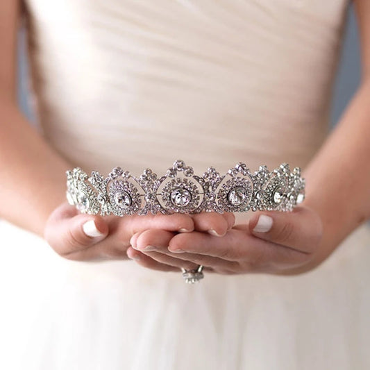 Coparino da sposa della corona del matrimonio Chiesa di strass di cristallo barocco e Crown Bridal Party Crown Tiara Accessori per capelli da sposa