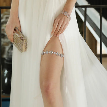 Bridal Garter Crystal Rhinestones Leg Ring Flower Sexy Garters For Women Party Thigh Rings Bridal Accessories Bride Jewelry