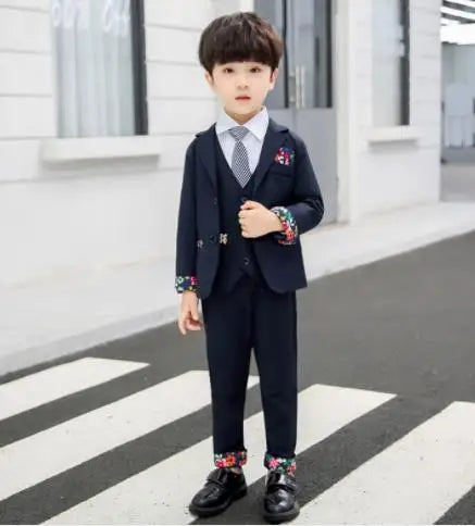 Beyefendi Suit Blazers Boy Single Bravatalı Erkekler Düğünler İçin Kostüm Enfant Garcon Mariage Boys Jogging Garcon Blue