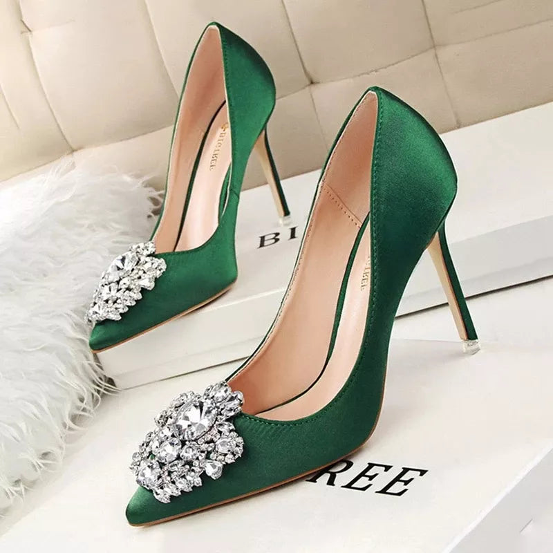 Rhinestone stiletto women pumps sexy high heels wedding luxurious party shoes female – Pollyanna Events