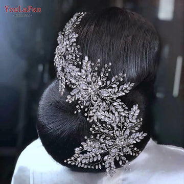 YouLaPan HP409 Wedding Woman Tiara Headdresses for Bridal Headband Wedding Hair Accessories Luxury Rhinestone Bride Headwear