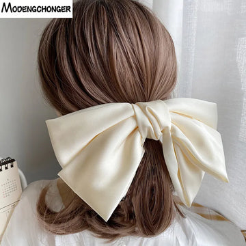 Висока чергування суцільного кольору великі шпильки для дівчат для дівчинки популярний кліп для волосся для жінок солодкі двошарові атласні аксесуари для волосся волосся