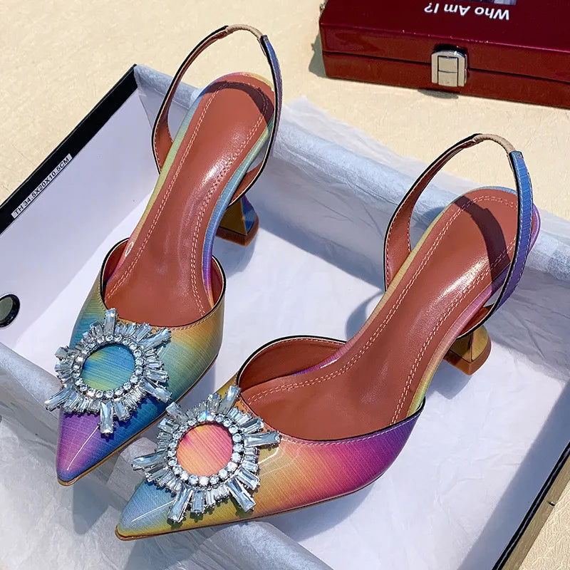 Luxury patent leather rhinestone high heels pointed toe women wedding party pumps size 42 – Pollyanna Events