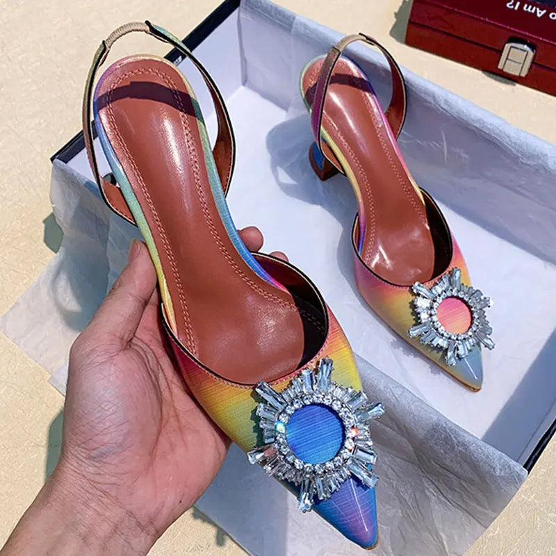 Luxury patent leather rhinestone high heels pointed toe women wedding party pumps size 42 – Pollyanna Events
