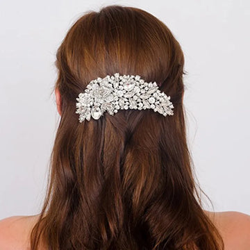 Vintage Large Floral Bridal Hair Combs Rhinestone Crystal Wedding Tiara Hair Jewelry European Design Hair Accessories
